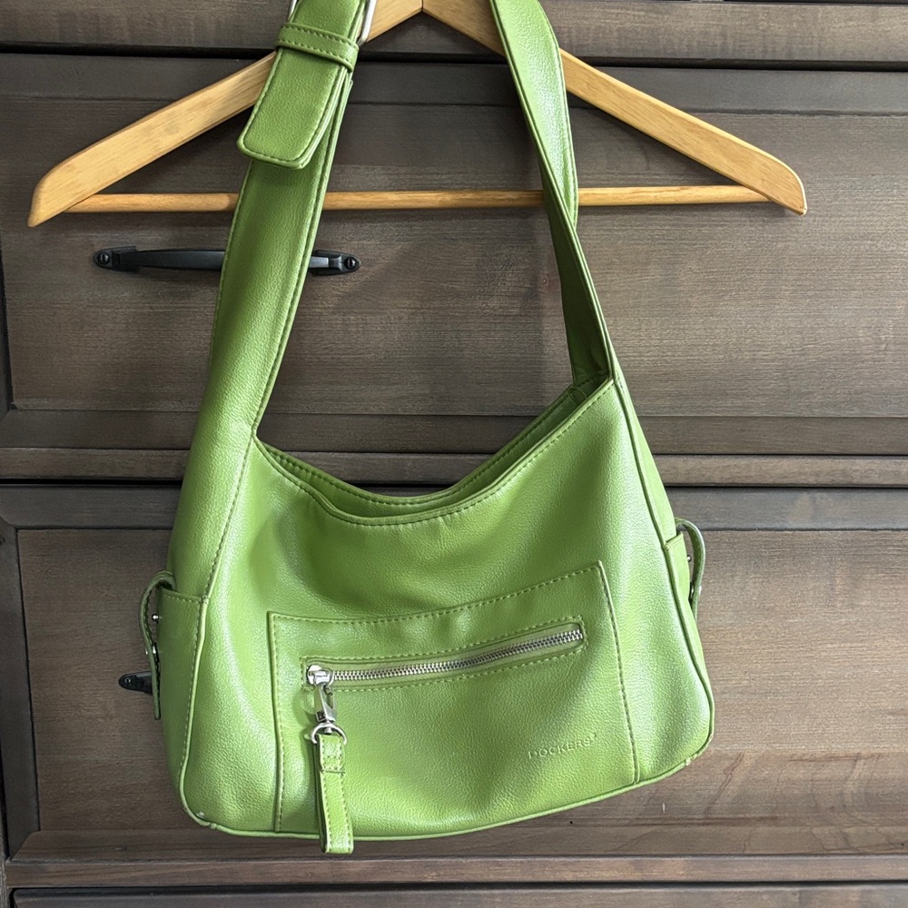 Dockers Vibrant Green Leather Shoulder Bag